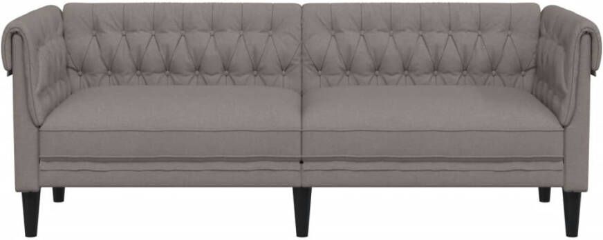 VidaXL -Driezitsbank-Chesterfield-stijl-stof-taupe - Foto 4