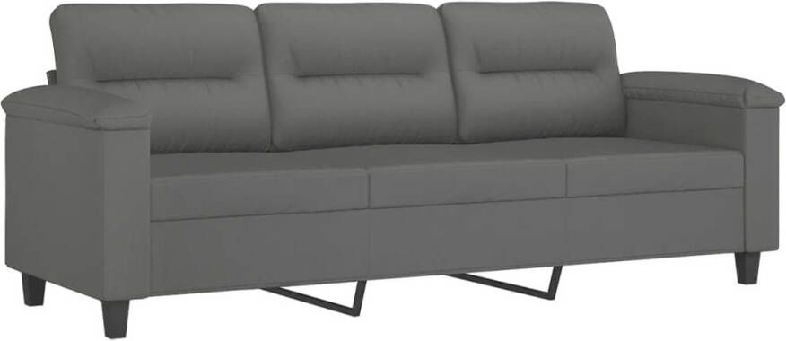 Vida XL Driezitsbank met kussens 180 cm microvezelstof donkergrijs SKU: 3200979 - Foto 4