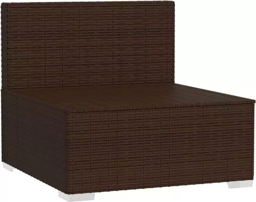 VIDAXL Driezitsbank met kussens poly rattan bruin - Foto 2