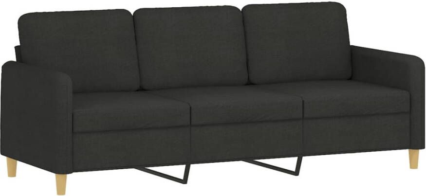 Vida XL Driezitsbank met sierkussens 180 cm stof zwart SKU: 3200921 - Foto 3