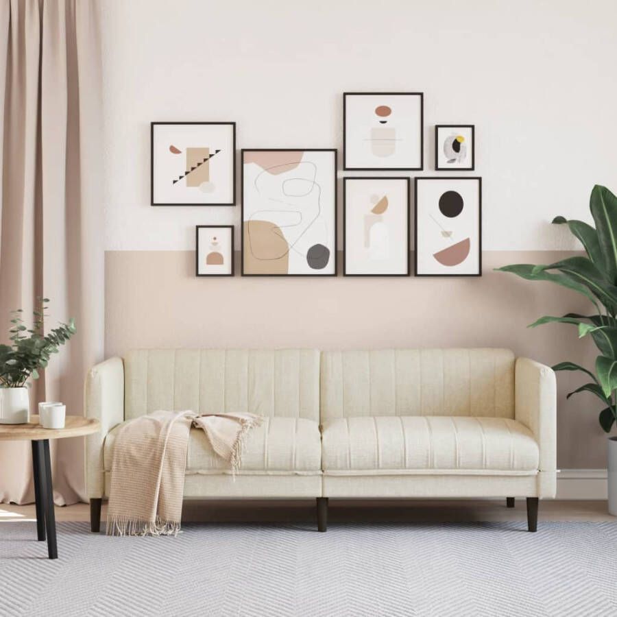 VidaXL -Driezitsbank-stof-crème