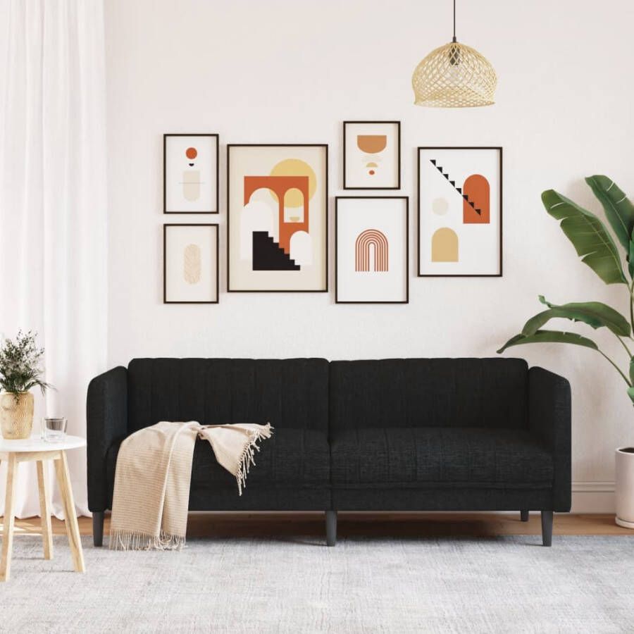 VidaXL -Driezitsbank-stof-zwart - Foto 6