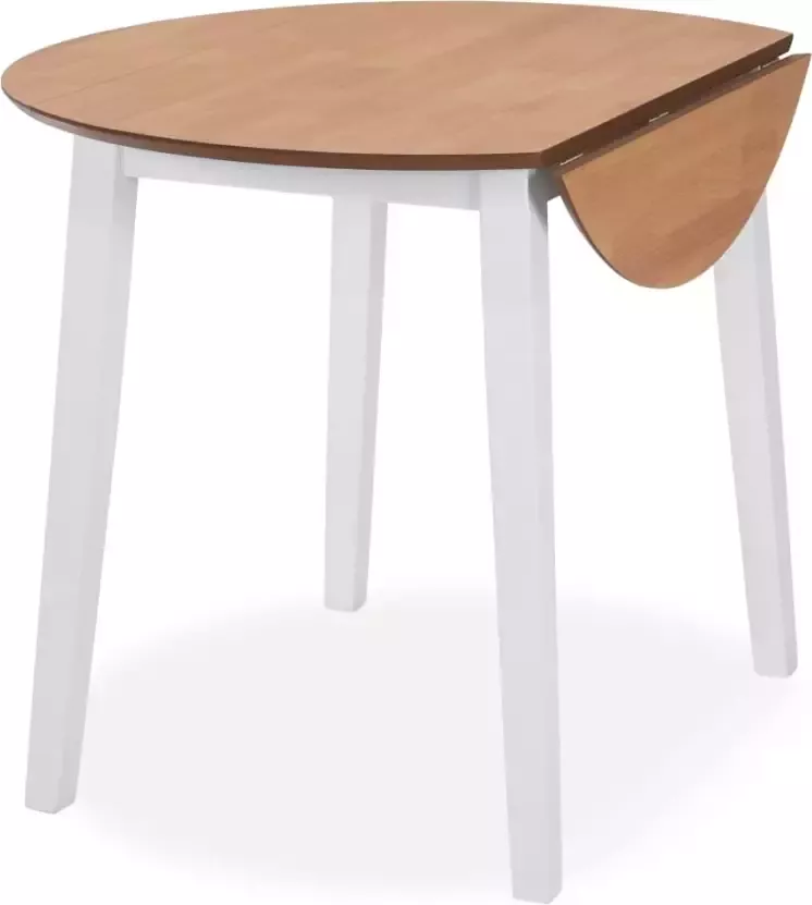 VidaXL -Eetkamerset-MDF-en-rubberwood-wit-3-delig
