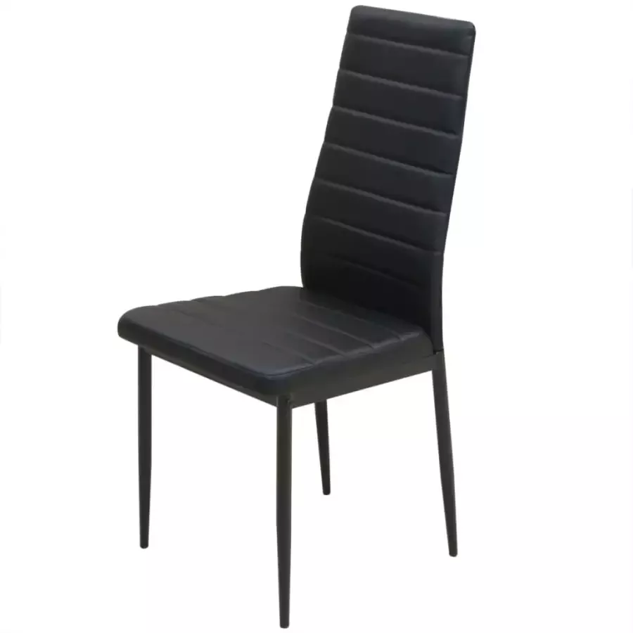 VidaXL -Eetkamerset-tafel-en-stoel-zwart-3-delig