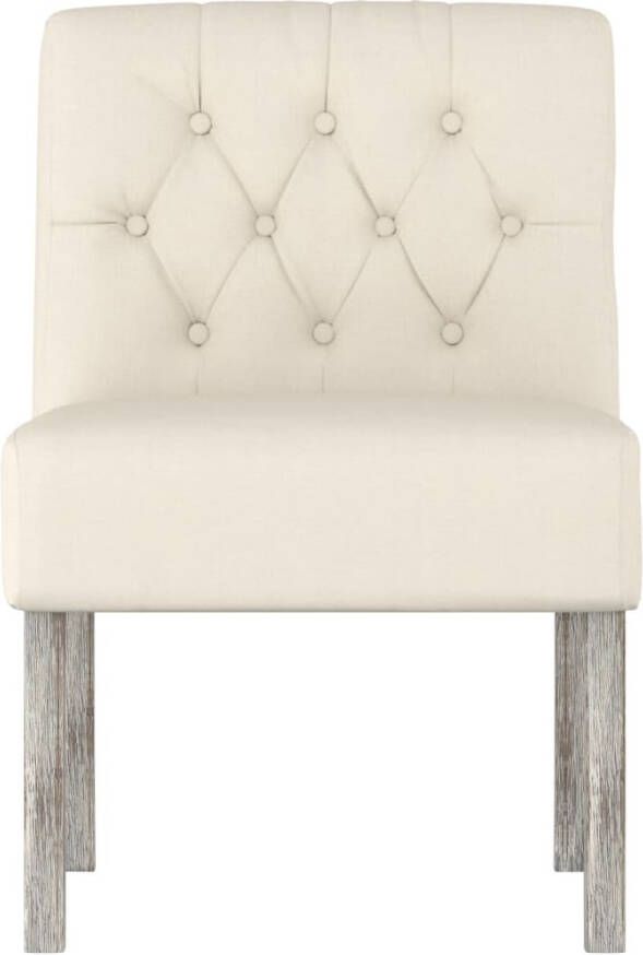 VidaXL Eetkamerstoel knoopontwerp linnen