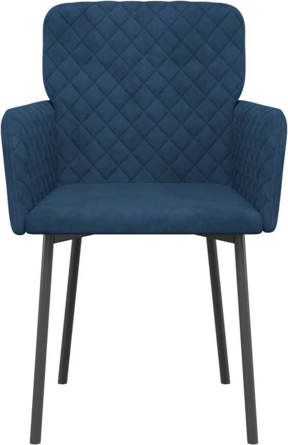 VidaXL -Eetkamerstoelen-2-st-fluweel-blauw - Foto 4