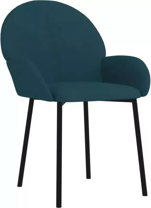 VidaXL -Eetkamerstoelen-2-st-fluweel-blauw - Foto 2