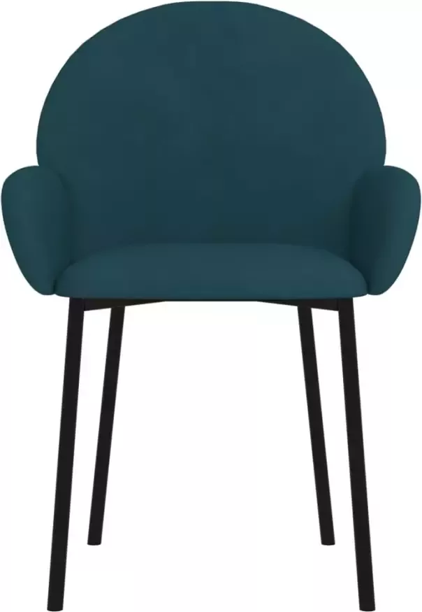 VidaXL -Eetkamerstoelen-2-st-fluweel-blauw - Foto 4