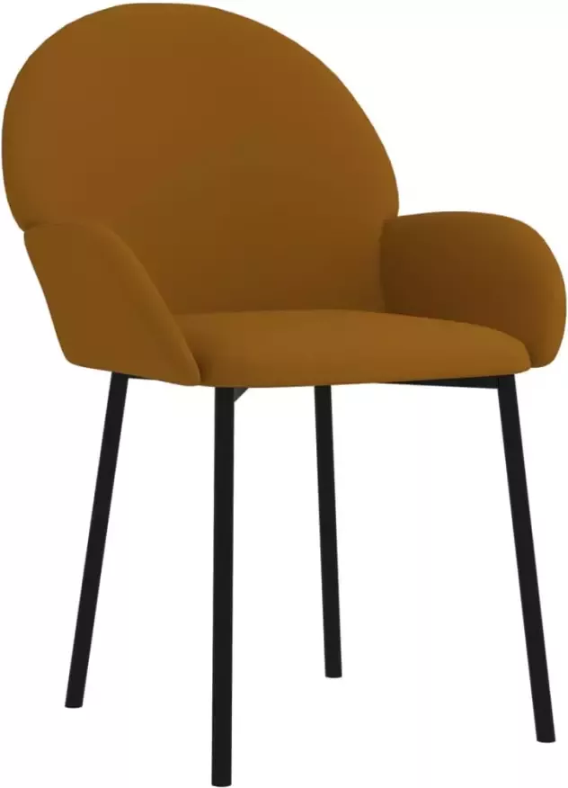 VidaXL -Eetkamerstoelen-2-st-fluweel-bruin - Foto 2