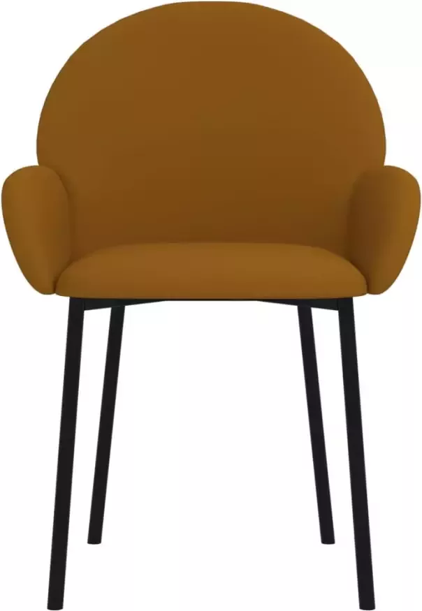 VidaXL -Eetkamerstoelen-2-st-fluweel-bruin - Foto 4