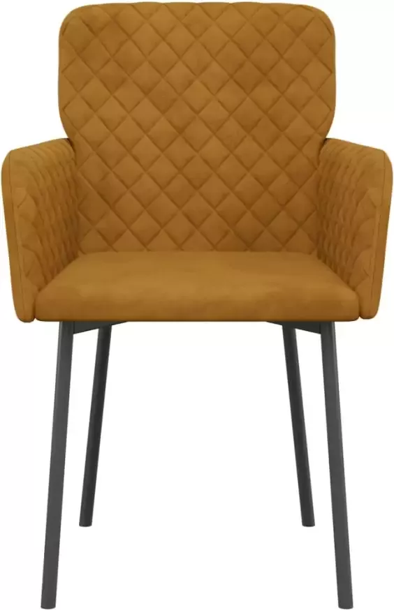VidaXL -Eetkamerstoelen-2-st-fluweel-bruin - Foto 4