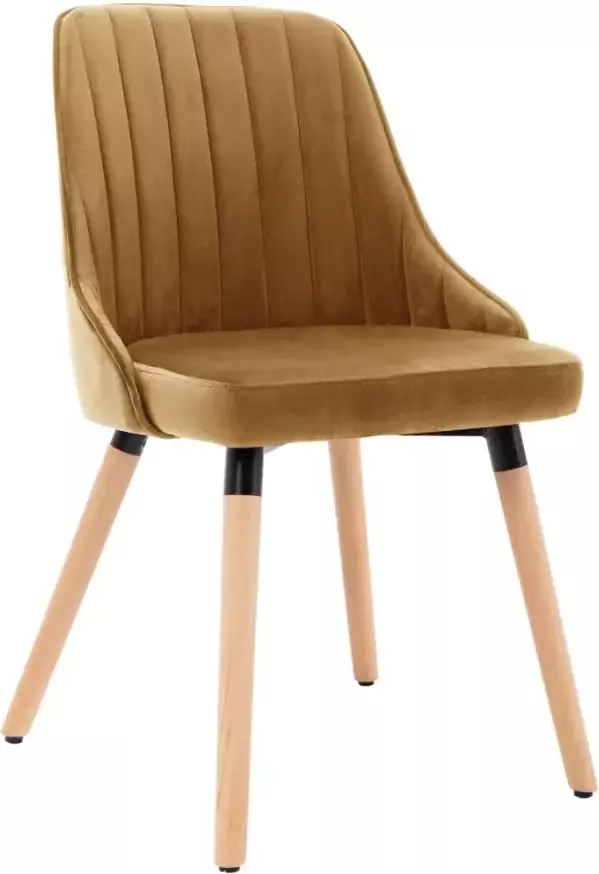 VidaXL -Eetkamerstoelen-2-st-fluweel-bruin - Foto 4