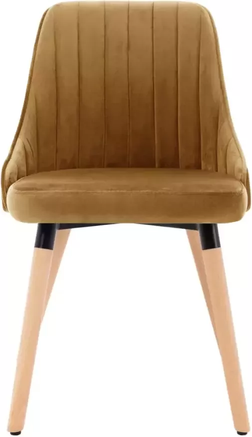 VidaXL -Eetkamerstoelen-2-st-fluweel-bruin - Foto 3