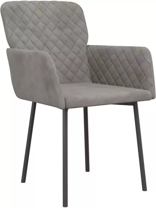 VidaXL -Eetkamerstoelen-2-st-fluweel-lichtgrijs