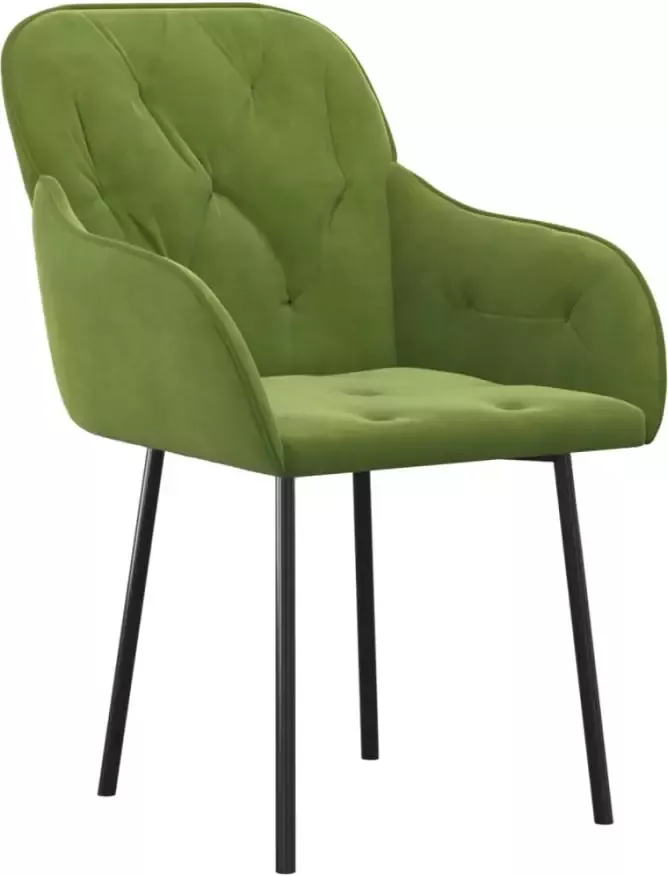 VidaXL -Eetkamerstoelen-2-st-fluweel-lichtgroen