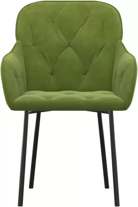 VidaXL -Eetkamerstoelen-2-st-fluweel-lichtgroen - Foto 4