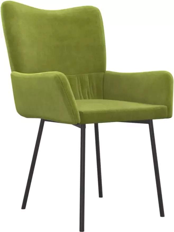 VidaXL -Eetkamerstoelen-2-st-fluweel-lichtgroen - Foto 4