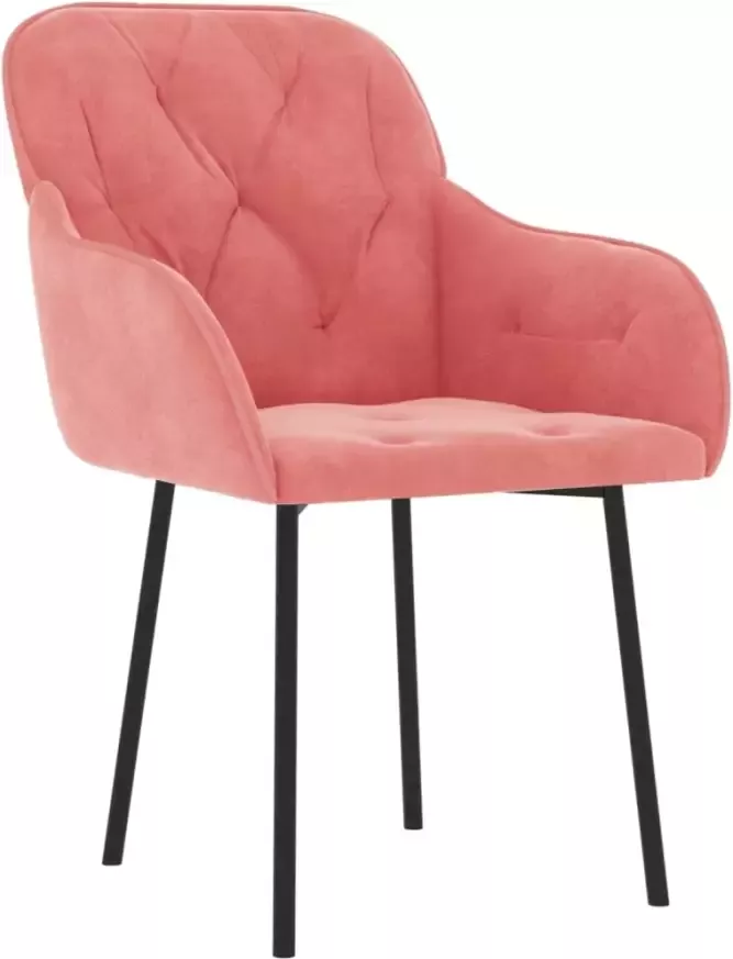 VidaXL -Eetkamerstoelen-2-st-fluweel-roze