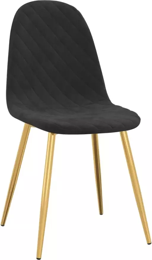 VidaXL -Eetkamerstoelen-2-st-fluweel-zwart - Foto 5