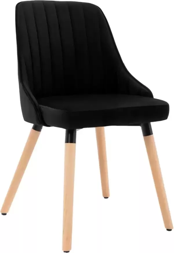 VidaXL -Eetkamerstoelen-2-st-fluweel-zwart - Foto 4