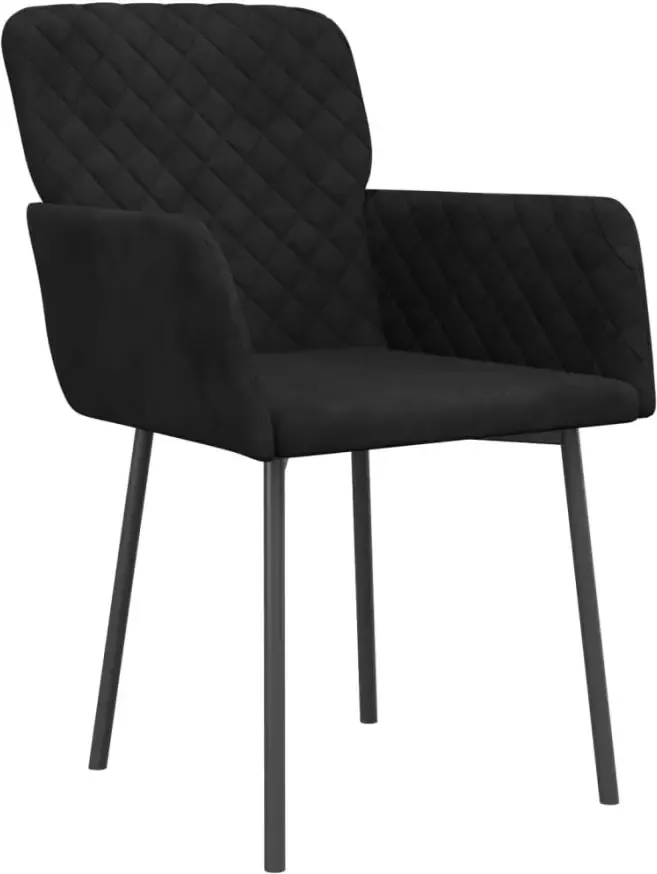 VidaXL -Eetkamerstoelen-2-st-fluweel-zwart - Foto 2