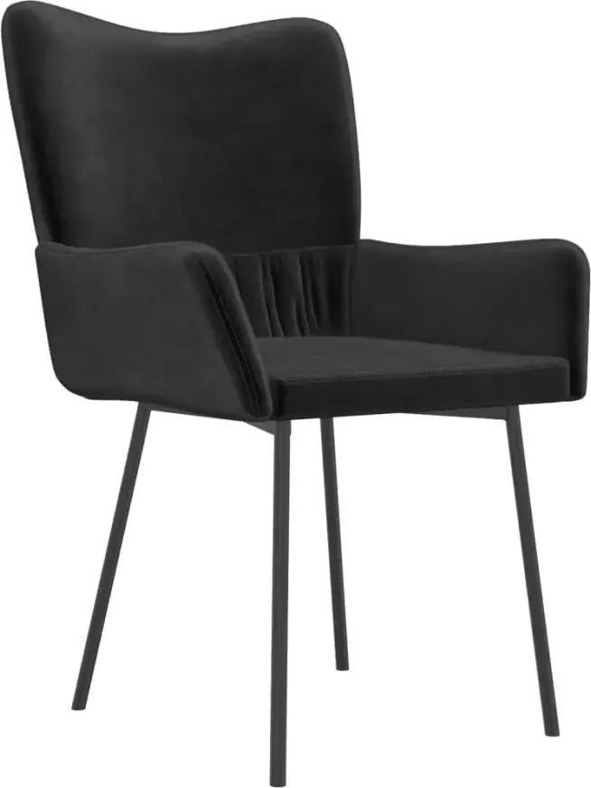 VidaXL -Eetkamerstoelen-2-st-fluweel-zwart - Foto 4