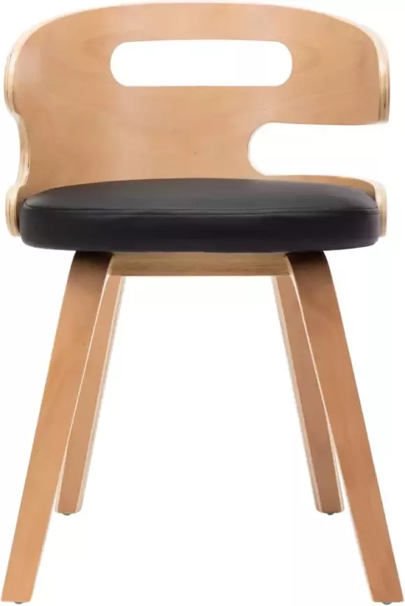 VidaXL Eetkamerstoelen 2 st gebogen hout en kunstleer zwart - Foto 1