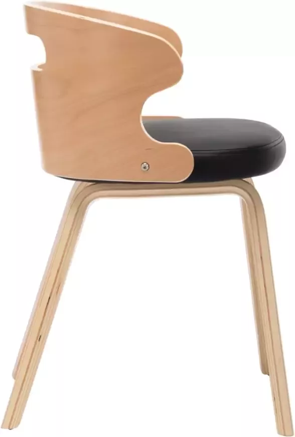 VidaXL Eetkamerstoelen 2 st gebogen hout en kunstleer zwart - Foto 4