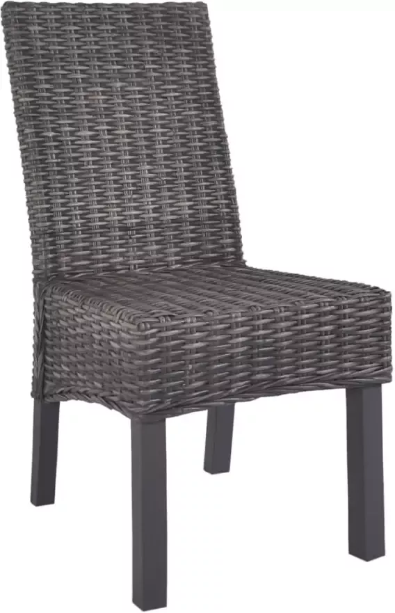 VidaXL -Eetkamerstoelen-2-st-kubu-rattan-en-mangohout-bruin