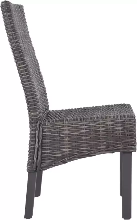 VidaXL -Eetkamerstoelen-2-st-kubu-rattan-en-mangohout-bruin - Foto 4