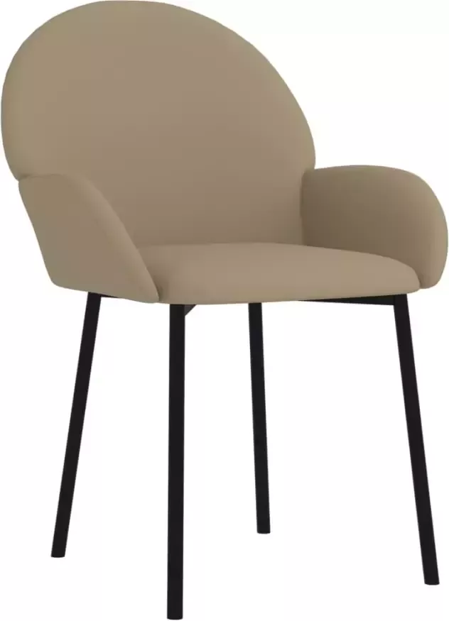 VidaXL -Eetkamerstoelen-2-st-kunstleer-cappuccinokleurig - Foto 2