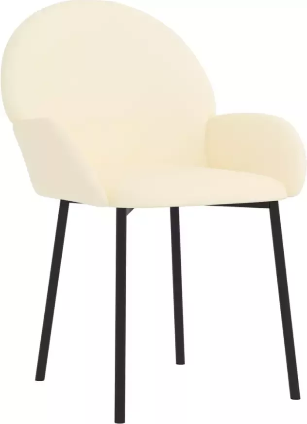 VidaXL Eetkamerstoelen 2 st kunstleer crÃ¨mekleurig - Foto 3