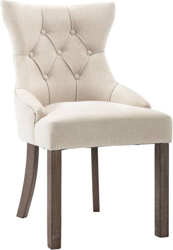 VidaXL -Eetkamerstoelen-2-st-stof-beige - Foto 4