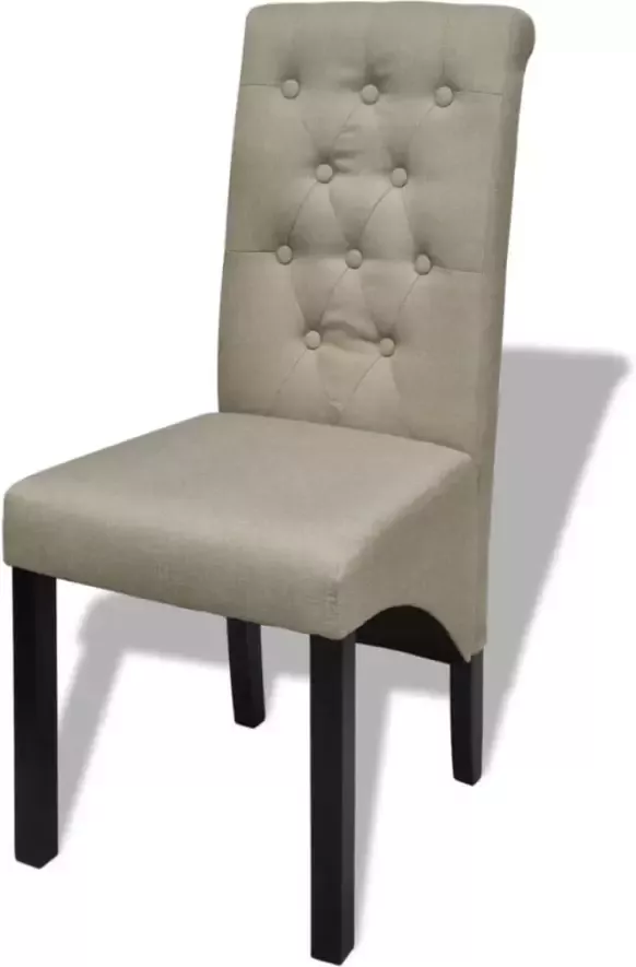 VidaXL -Eetkamerstoelen-2-st-stof-beige - Foto 4