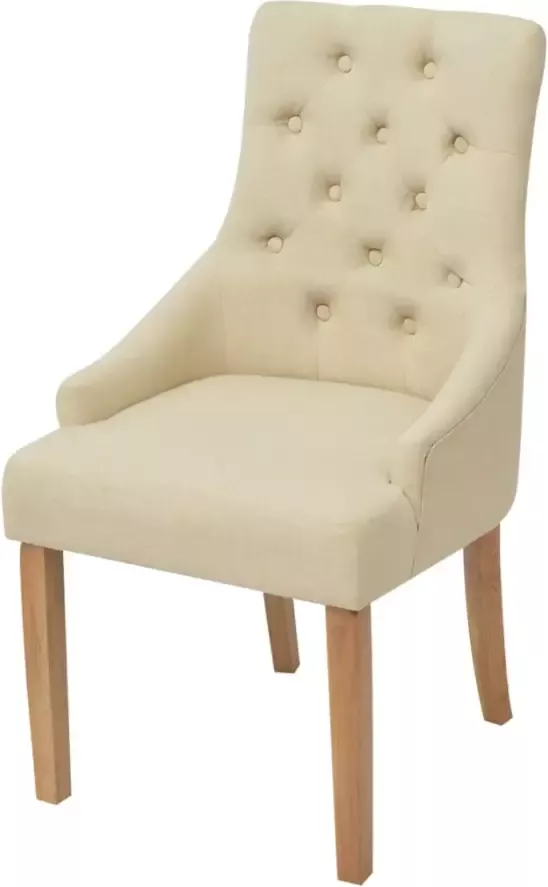 Vida XL vidaXL Eetkamerstoelen 2 st stof crÃ¨mekleurig-VXL-243637 - Foto 7