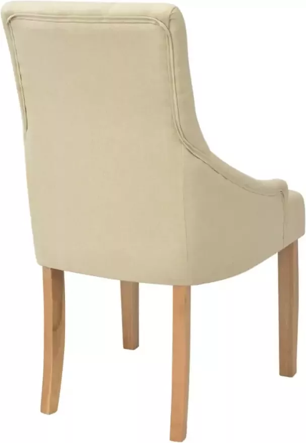 Vida XL vidaXL Eetkamerstoelen 2 st stof crÃ¨mekleurig-VXL-243637 - Foto 4