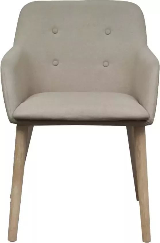 VidaXL -Eetkamerstoelen-2-st-stof-en-massief-eikenhout-beige - Foto 3