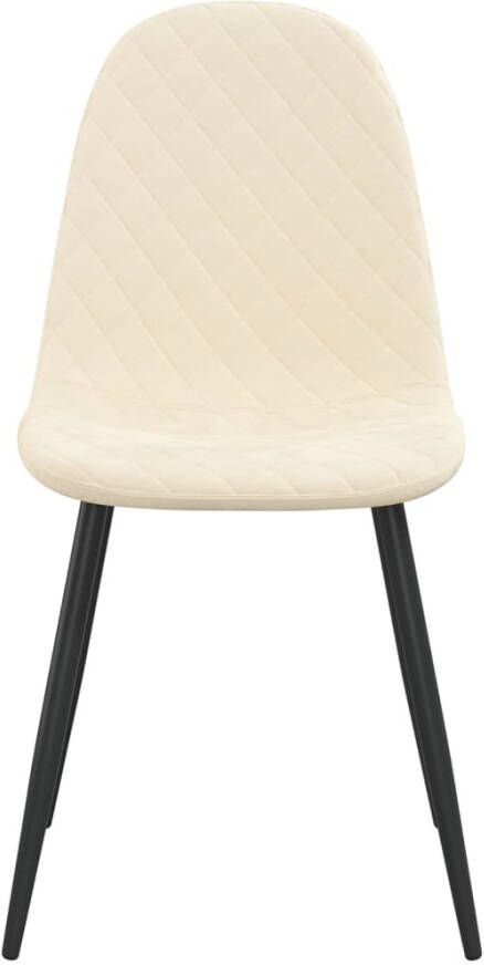 VidaXL -Eetkamerstoelen-4-st-fluweel-crèmewit - Foto 5