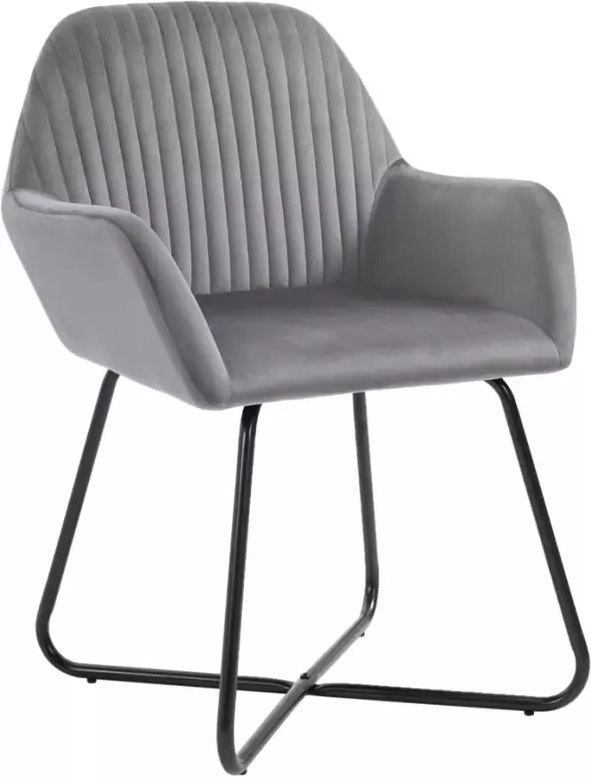 Vida XL Eetkamerstoelen 4 st fluweel grijs SKU: V277009 - Foto 4