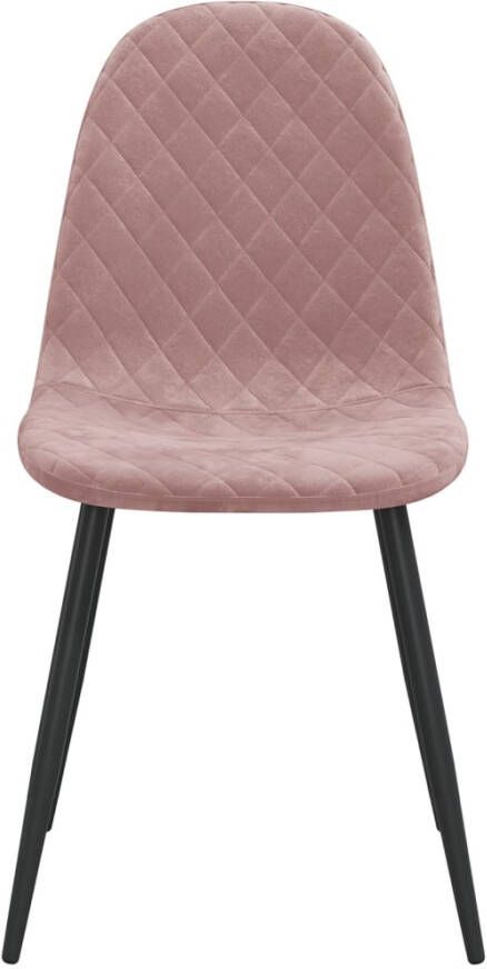 VIDAXL Eetkamerstoelen 4 st fluweel roze - Foto 4