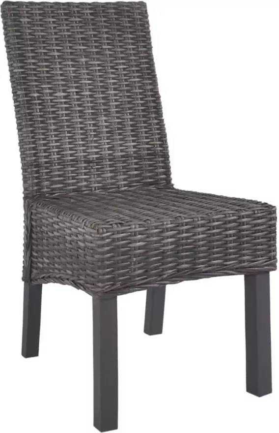 Vida XL Eetkamerstoelen 4 st kubu rattan en mangohout bruin SKU: V275467 - Foto 5