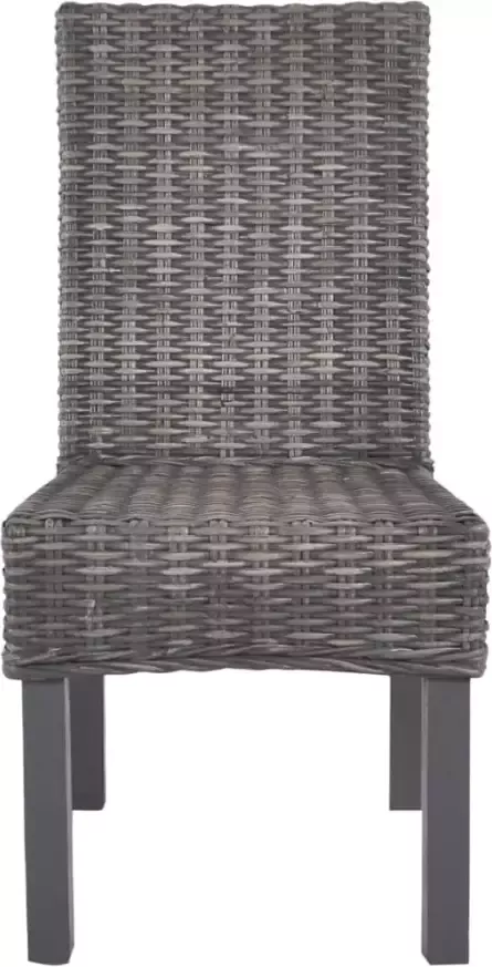 Vida XL Eetkamerstoelen 4 st kubu rattan en mangohout bruin SKU: V275467 - Foto 4