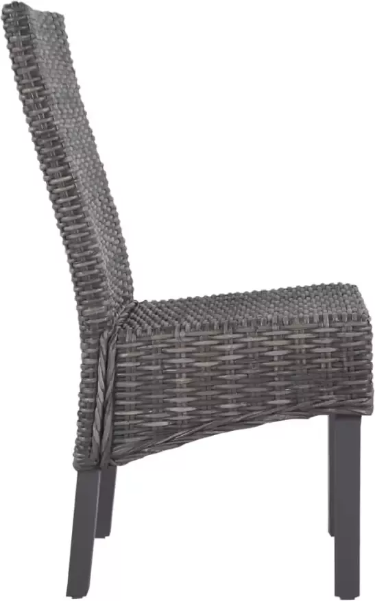 Vida XL Eetkamerstoelen 4 st kubu rattan en mangohout bruin SKU: V275467 - Foto 3