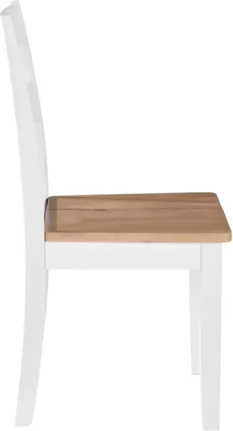 VidaXL -Eetkamerstoelen-4-st-massief-rubberwood-wit - Foto 4