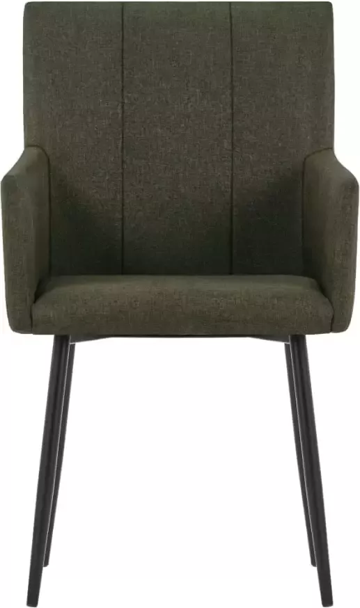 VidaXL -Eetkamerstoelen-4-st-met-armleuningen-stof-bruin - Foto 3