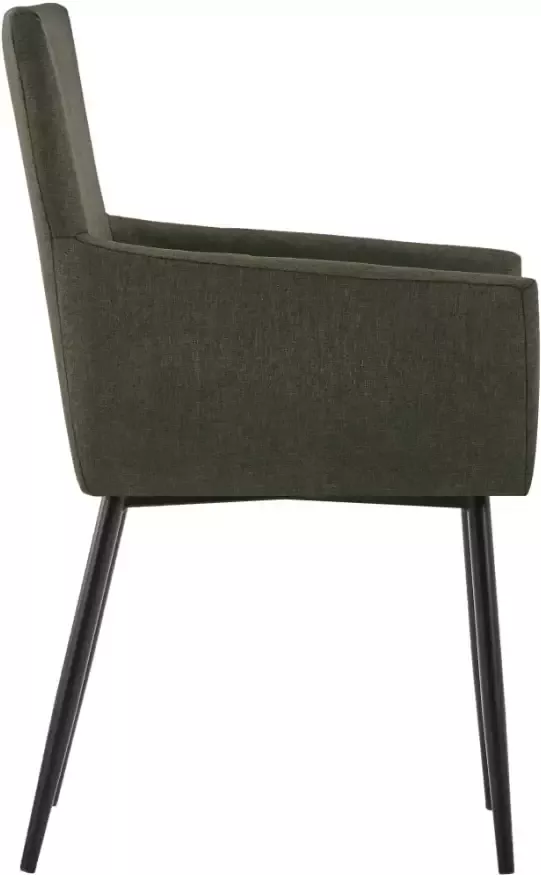 VidaXL -Eetkamerstoelen-4-st-met-armleuningen-stof-bruin - Foto 2