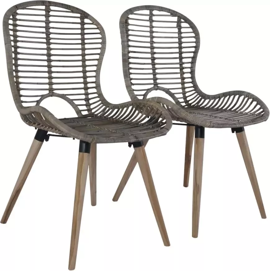 VidaXL -Eetkamerstoelen-4-st-natuurlijk-rattan-bruin - Foto 3