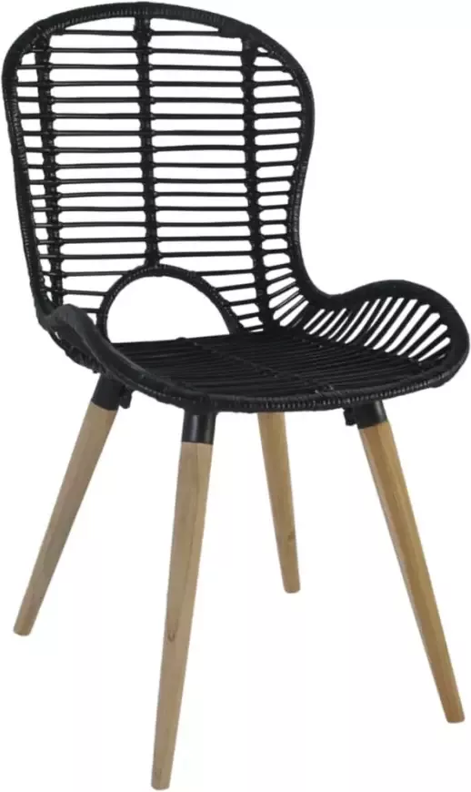 Vida XL Eetkamerstoelen 4 st natuurlijk rattan zwart SKU: V246808 - Foto 2