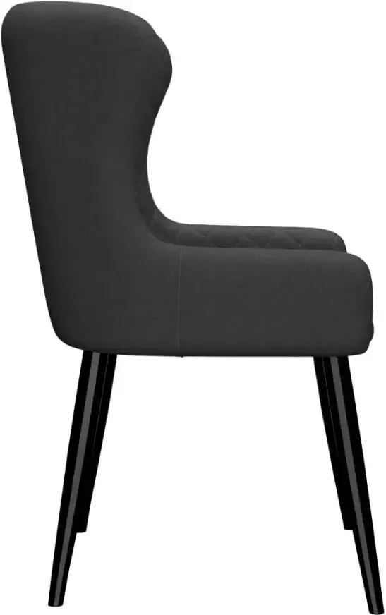 VidaXL -Eetkamerstoelen-4-st-stof-zwart - Foto 3