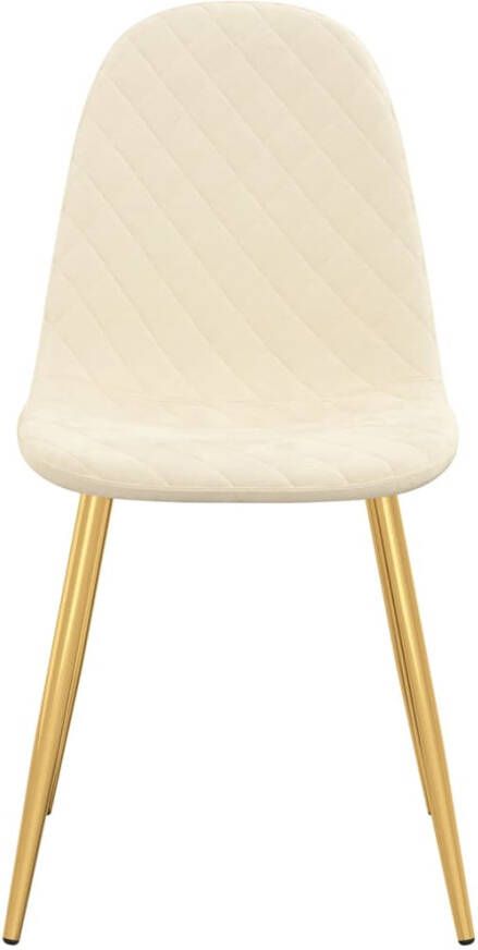 VidaXL -Eetkamerstoelen-6-st-fluweel-crèmewit - Foto 5